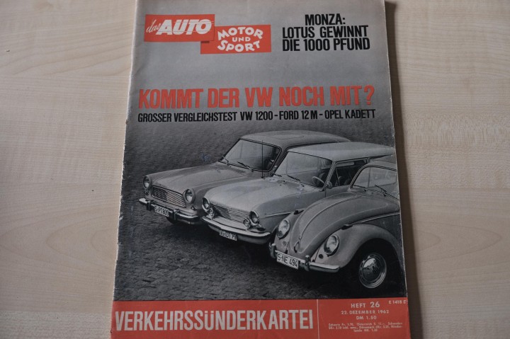Deckblatt Auto Motor und Sport (26/1962)